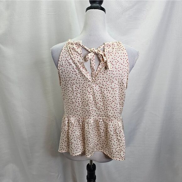 Francesca's Collections Miami Polka Dot Halter Peplum Tank Size Small - Picture 5 of 10